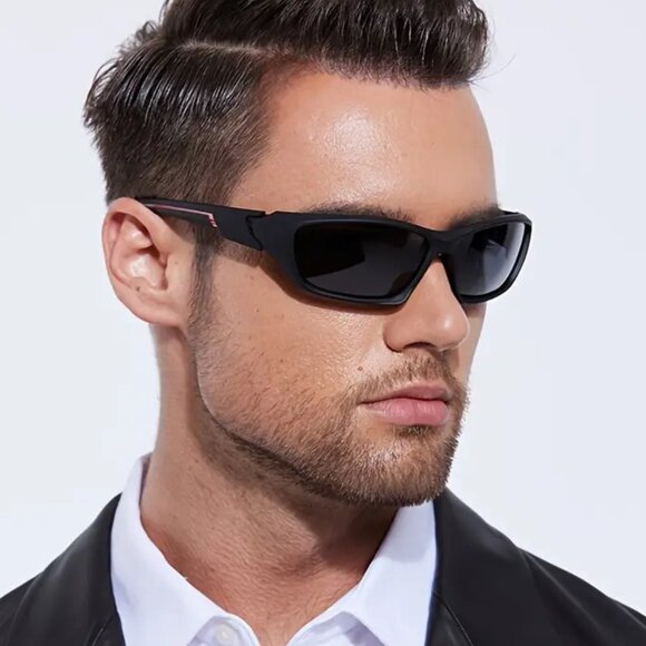 Fire Red Lens Sunglasses Fashion Style Cover Eyes Outdoor Street Wearing Shades - Picture 8 of 11